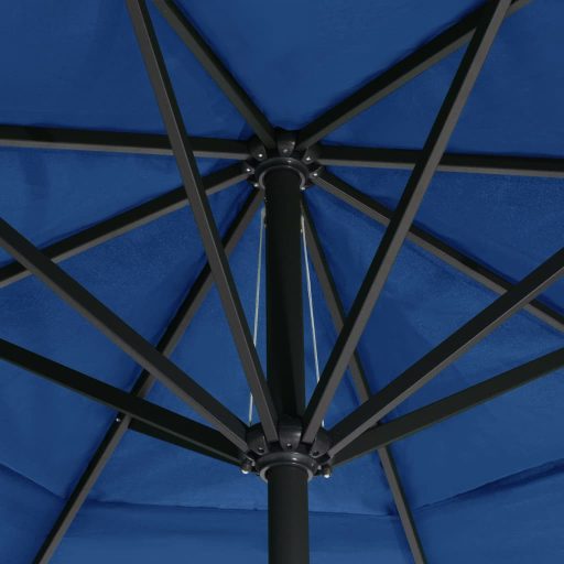 Azúrkék kültéri napernyő alumíniumrúddal 500 cm