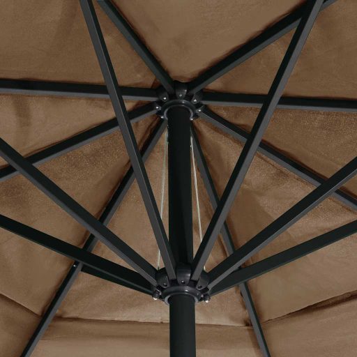 Tópszínű kerti napernyő alumínium tartórúddal 600 cm
