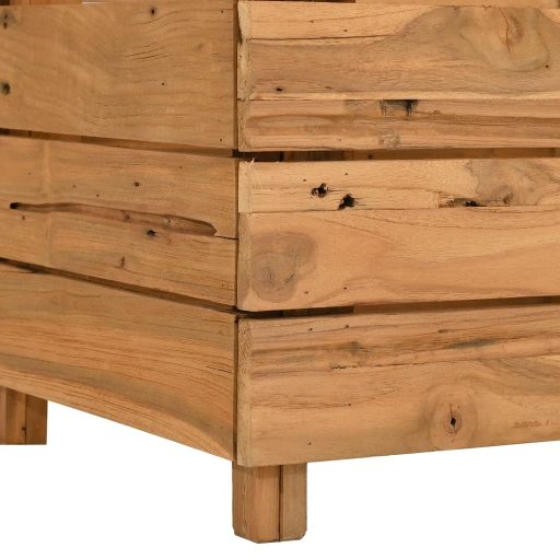 Újrahasznosított tíkfa és acél magaságyás 100 x 40 x 38 cm
