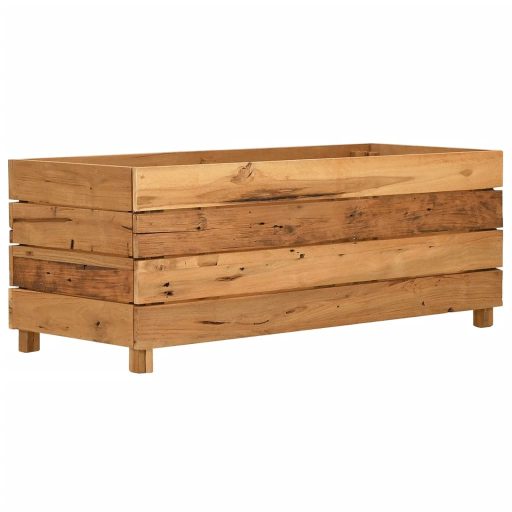 Újrahasznosított tíkfa és acél magaságyás 100 x 40 x 38 cm