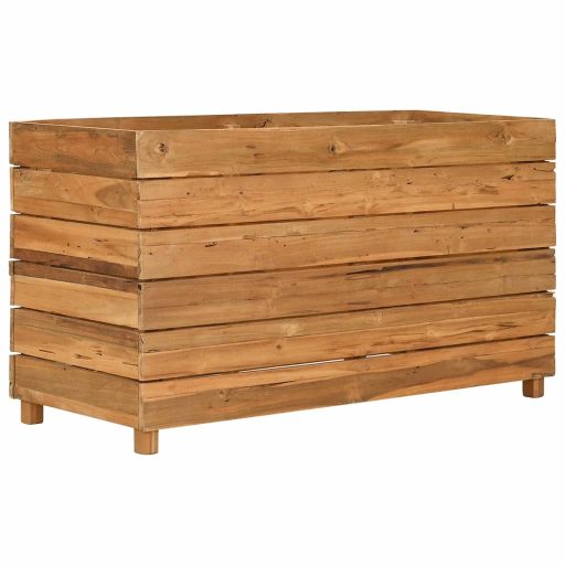 Újrahasznosított tíkfa és acél magaságyás 100 x 40 x 55 cm