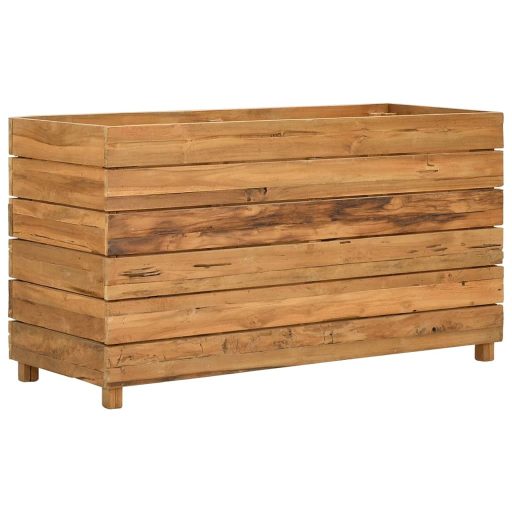 Újrahasznosított tíkfa és acél magaságyás 100 x 40 x 55 cm