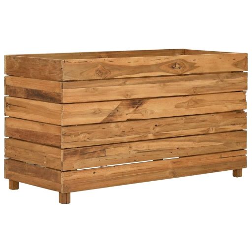 Újrahasznosított tíkfa és acél magaságyás 100 x 40 x 55 cm