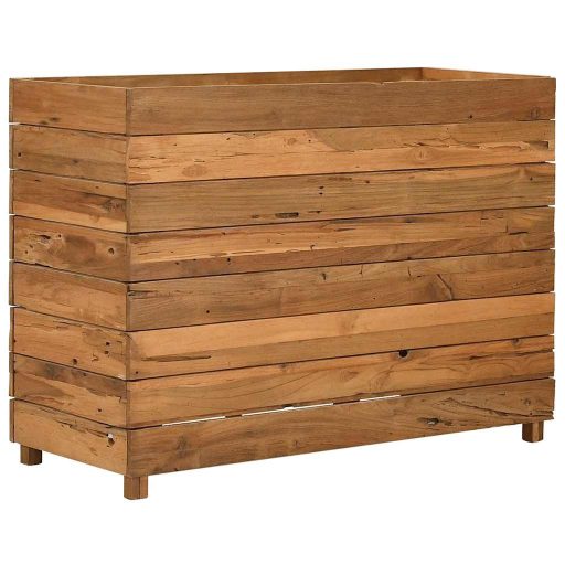 Újrahasznosított tíkfa és acél magaságyás 100 x 40 x 72 cm