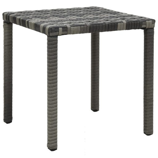 Antracitszürke polyrattan napozóágyak asztallal