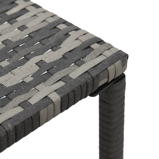 Antracitszürke polyrattan napozóágyak asztallal