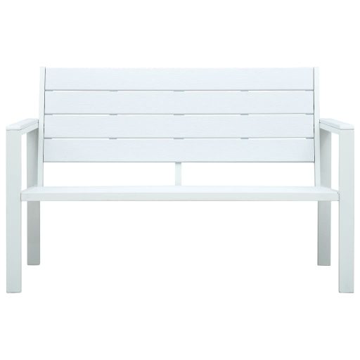 Fehér fautánzatú HDPE kerti pad 120 cm
