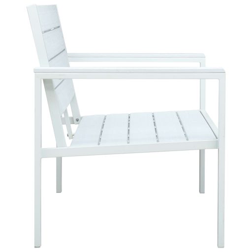 Fehér fautánzatú HDPE kerti pad 120 cm