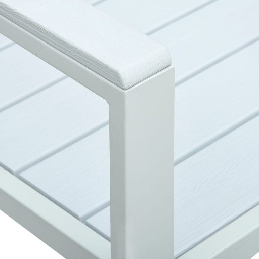 Fehér fautánzatú HDPE kerti pad 120 cm