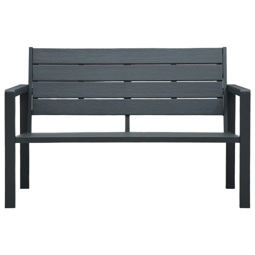Szürke fautánzatú HDPE kerti pad 120 cm