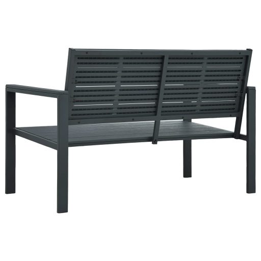 Szürke fautánzatú HDPE kerti pad 120 cm