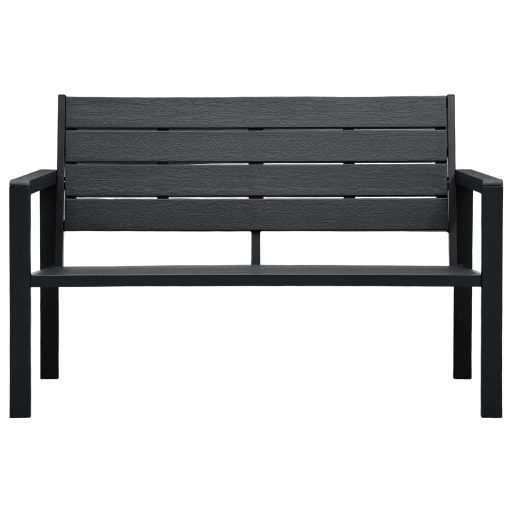 Fekete fautánzatú HDPE kerti pad 120 cm