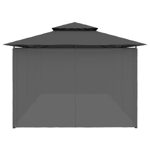 Antracitszürke pavilon függönyökkel 600 x 298 x 270 cm