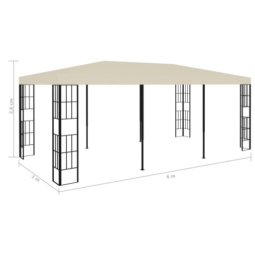 Krémszínű pavilon 3 x 6 m