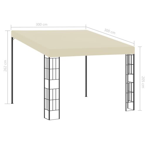 Krémszínű falra szerelhető szövetpavilon 3 x 3 m