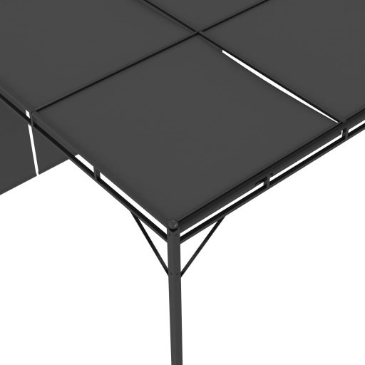 Antracitszürke kerti pavilon oldalfüggönnyel 4 x 3 x 2,25 m
