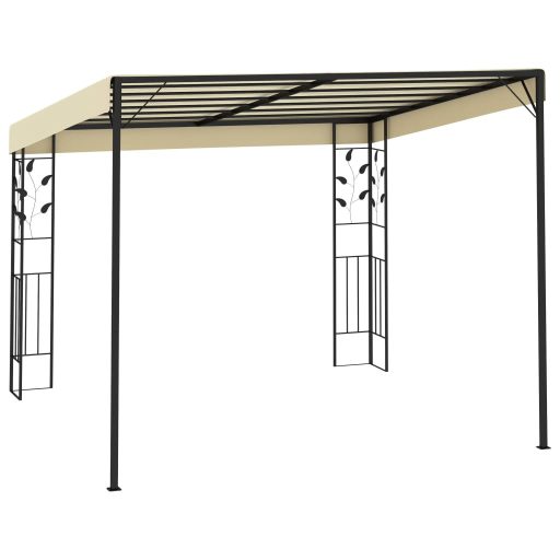 Krémszínű falra szerelhető pavilon 3 x 3 x 2,5 m