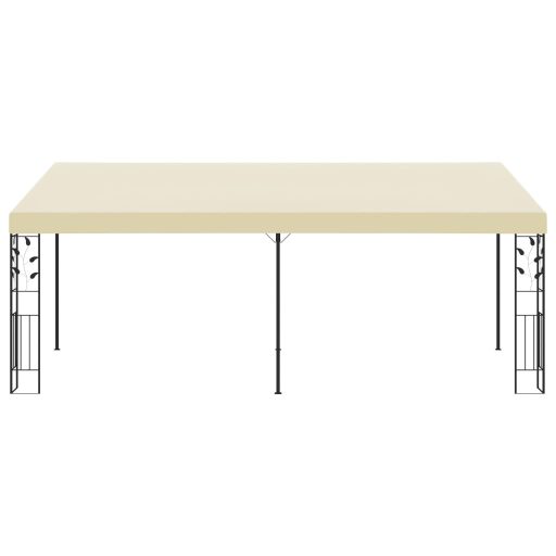 Krémszínű falra szerelhető pavilon 6 x 3 x 2,5 m