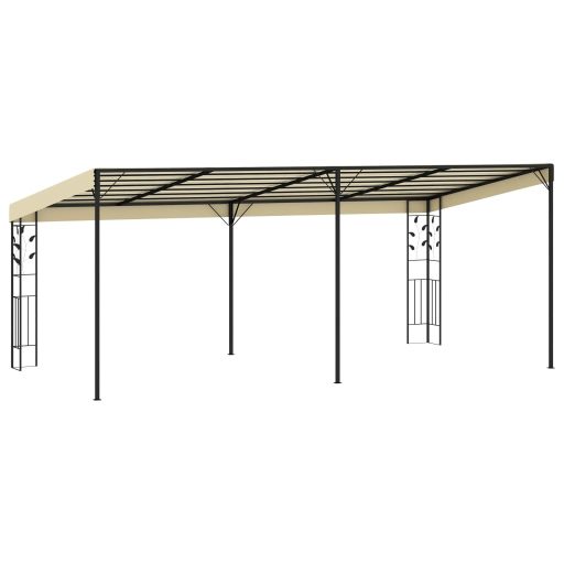 Krémszínű falra szerelhető pavilon 6 x 3 x 2,5 m