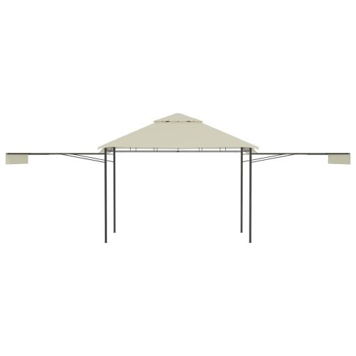 Krémszínű pavilon dupla kibővített tetővel 3x3x2,75 m 180 g/m²
