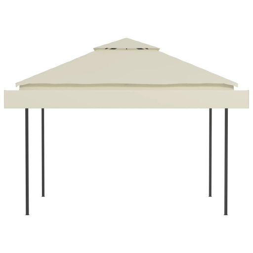Krémszínű pavilon dupla kibővített tetővel 3x3x2,75 m 180 g/m²