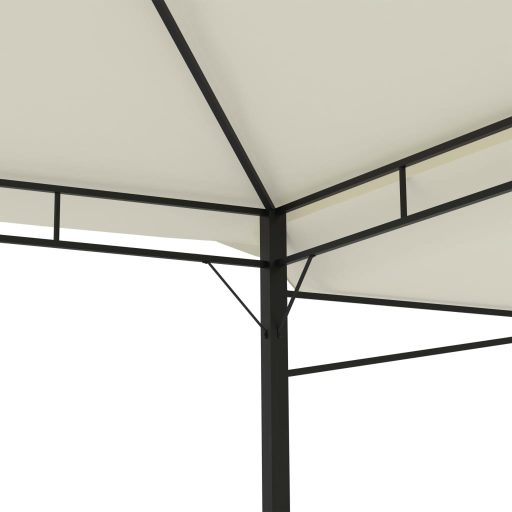 Krémszínű pavilon dupla kibővített tetővel 3x3x2,75 m 180 g/m²