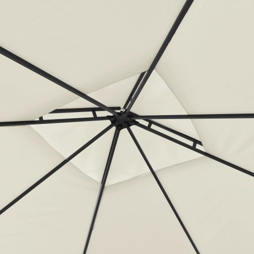 Krémszínű pavilon dupla kibővített tetővel 3x3x2,75 m 180 g/m²