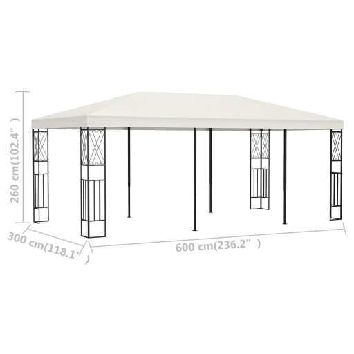 Krémszínű szövetpavilon 3 x 6 m