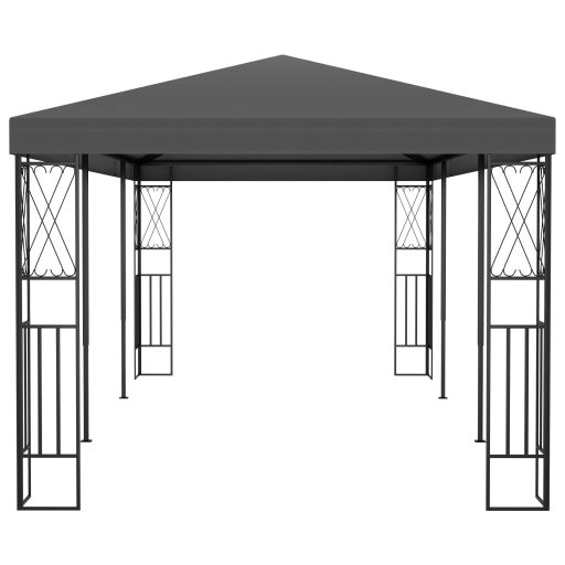 Antracitszürke szövetpavilon 3 x 6 m