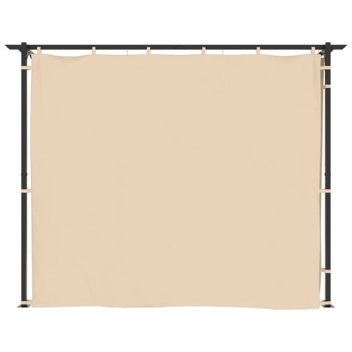 Krémszínű acél pavilon függönyökkel 3 x 3 m