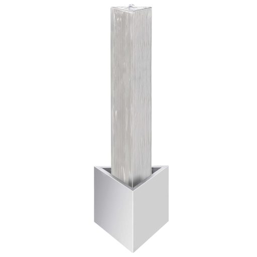 Ezüstszínű rozsdamentes acél kerti szökőkút 37,7x32,6x110 cm
