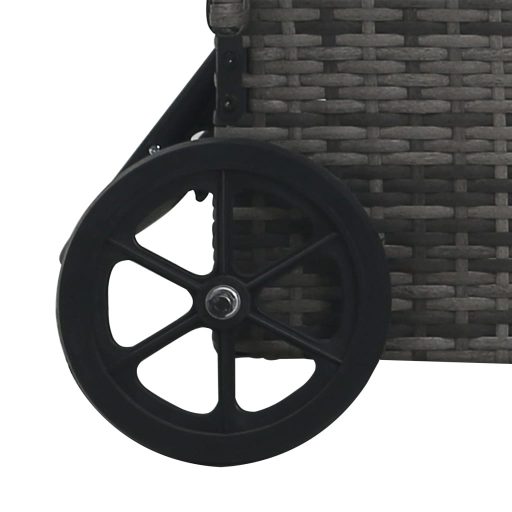 Szürke polyrattan napozóágy kerekekkel