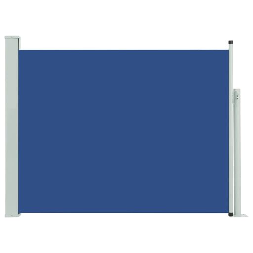 Kék kihúzható oldalsó teraszi napellenző 140 x 500 cm
