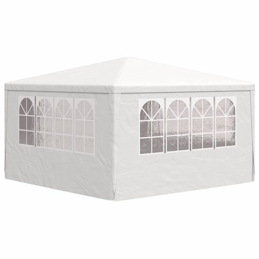 Fehér rendezvénysátor oldalfalakkal 4 x 4 m 90 g/m²