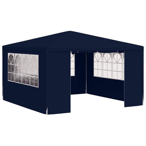 Kék rendezvénysátor oldalfalakkal 4 x 4 m 90 g/m²
