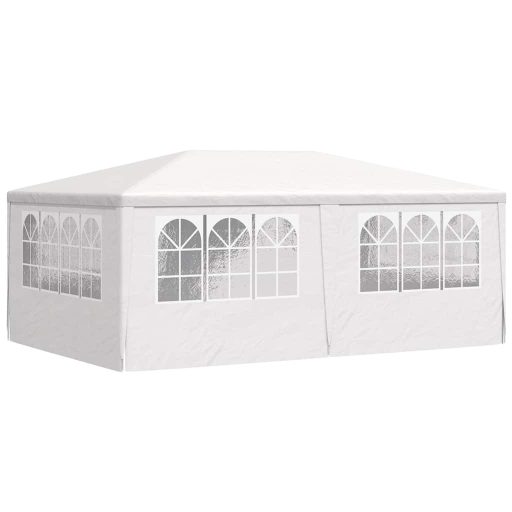 Fehér rendezvénysátor oldalfalakkal 4 x 6 m 90 g/m²