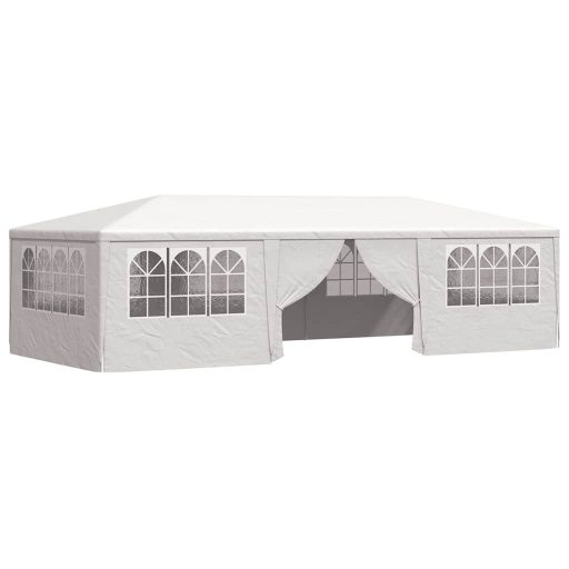 Fehér rendezvénysátor oldalfalakkal 4 x 9 m 90 g/m²