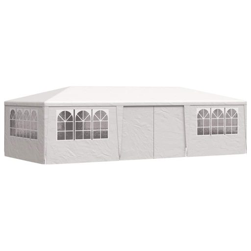 Fehér rendezvénysátor oldalfalakkal 4 x 9 m 90 g/m²