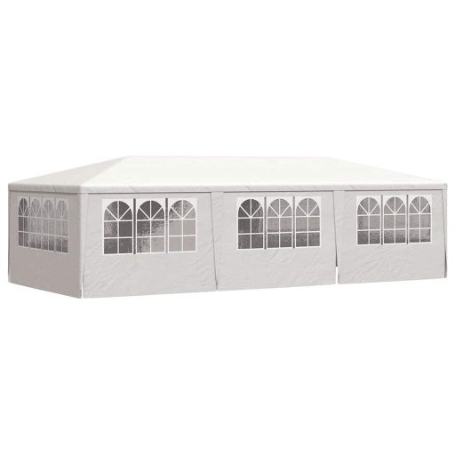 Fehér rendezvénysátor oldalfalakkal 4 x 9 m 90 g/m²