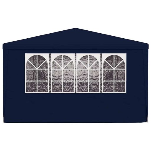 Kék rendezvénysátor oldalfalakkal 4 x 9 m 90 g/m²