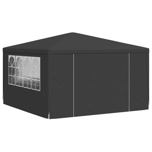 Antracitszürke rendezvénysátor oldalfalakkal 4 x 4 m 90 g/m²