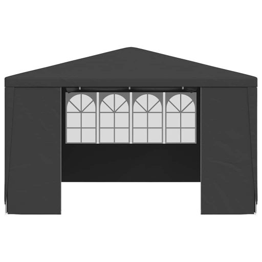 Antracitszürke rendezvénysátor oldalfalakkal 4 x 4 m 90 g/m²
