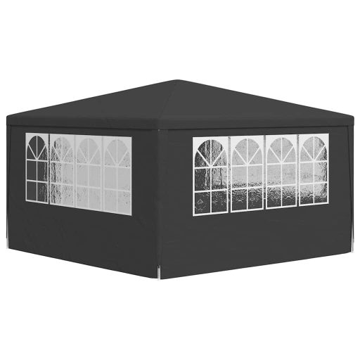 Antracitszürke rendezvénysátor oldalfalakkal 4 x 4 m 90 g/m²
