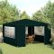 Zöld rendezvénysátor oldalfalakkal 4 x 4 m 90 g/m²