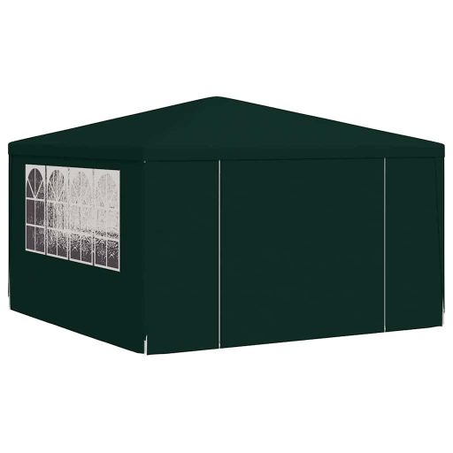 Zöld rendezvénysátor oldalfalakkal 4 x 4 m 90 g/m²