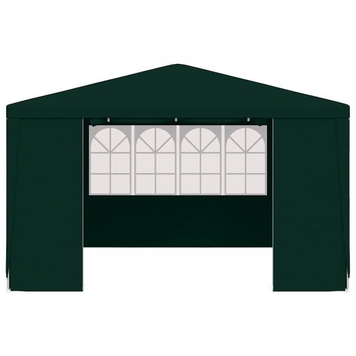 Zöld rendezvénysátor oldalfalakkal 4 x 4 m 90 g/m²