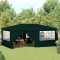 Zöld rendezvénysátor oldalfalakkal 4 x 6 m 90 g/m²