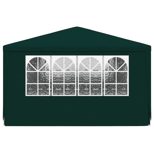 Zöld rendezvénysátor oldalfalakkal 4 x 6 m 90 g/m²