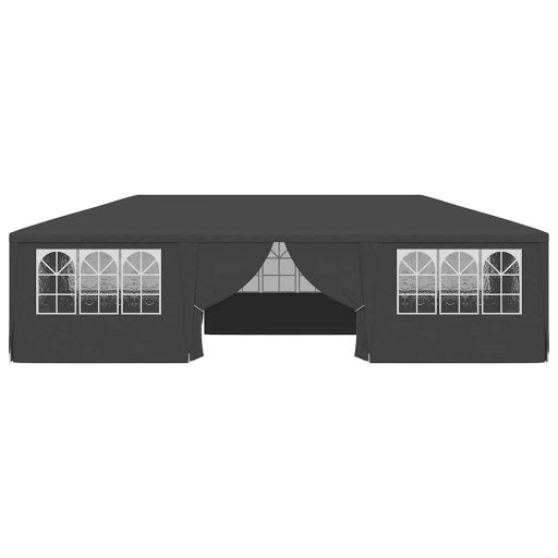 Antracitszürke rendezvénysátor oldalfalakkal 4 x 9 m 90 g/m²