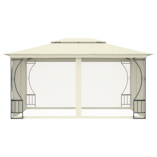 Krémszínű pavilon hálóval 300 x 400 x 265 cm